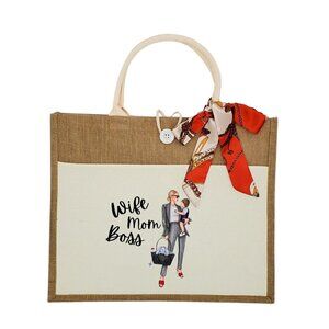 Custom Canvas Tote Bag, Large Size - Fashion Theme #10 - Cream Tote